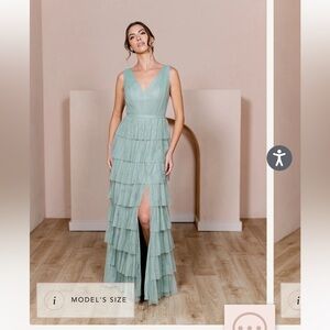 Revelry Clove Tulle Dress Size 6 in Sage 337
